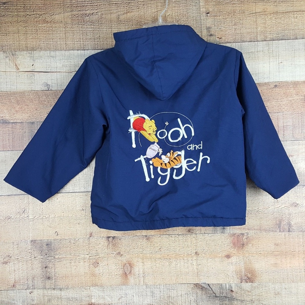 Pooh and Tigger Jacket Unisex Size 8 Dark Blue J24 - Picture 3 of 5